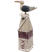 Seagull Statue Figurine Nautical Decoration, Rustic Indoor Outdoor Nautical Beach Theme Room Decor For Living Room Bathroom Home Decor Yard And Garden Statue 11Inch (White B)
