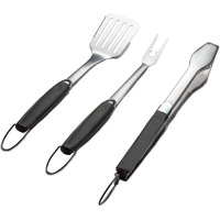 Simplistex 3 Piece Stainless Steel Bbq Grill Tool Set W/Tongs, Spatula & Fork - Accessories For Outdoor Barbecue Grills (3 Piece Set)