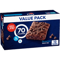 Fiber One 70 Calorie Brownies, Chocolate Fudge, Snack Bars, Value Pack, 12 Bars, 10.6 Oz