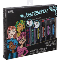 Alex Spa Justbeyou Hair Chalk & Glitter Set Girls Fashion Activity