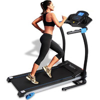 Serenelife Electric Folding Treadmill - Foldable Home Fitness Equipment For Walking & Running, 1.5 Hp Indoor Home Cardio Machine With Downloadable App, Safety Key, 3 Incline Levels, 16 Training Modes