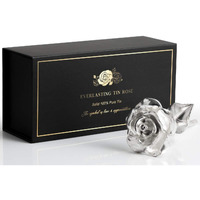 Beszone Tin Rose 10Th Anniversary For Her Gift - Tin Gift For 10 Year Wedding Anniversary For Couple Solid Pure Casted Tin Everlasting Rose Tenth Anniversary For Wife Tin Aluminum Gift For Family