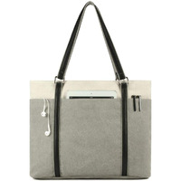 Wxnow Laptop Tote Bag 15.6 Inch Laptop Bag For Women Teacher Large Laptop Organizer Bag Waterproof Briefcase Shoulder Bag For Work Grey