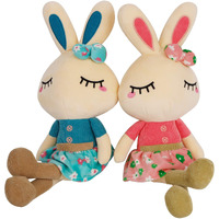 Cllayees Set Of 2 Plush Bunny Rabbit, 18.3 In Doll Stuffed Bunny Rabbit Animal Toy Huggable Rabbit, Cute And Cuddly Friend For Boy Girl, Easter Birthday Gift, Pink & Blue