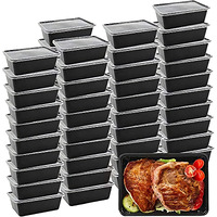 Oranlife Food Containers, 50 Pack Disposable Meal Storage Lunch Containers Plastic Insulated Reusable&Microwavable Bento Boxes With Lids For Dishwasher/Freezer Safe Bpa Free (750 Ml/ 26 Oz)