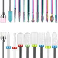 Depvko 21Pcs Nail Drill Bits Sets, 3/32 Inch Diamond Cuticle Electric Nail File And Ceramic Acrylic Gel Nail Bit Kit, Acrylic Nail Art Tools, Carbide Remover Bits For Manicure Pedicure, Home Salon