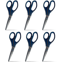 Maxtitanium 8"" Non-Stick Scissors - 6 Pack With Dual Curved Technology Hd - Ideal For Shipping, Office, School, Gardening (48921-Wts)