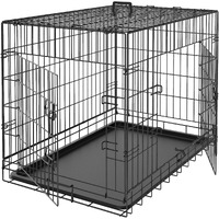 Pet Republic Dog Crates For Large Dogs Folding Metal Wire Dog Gage Double Door 30/36/42Inches Dog Kennel Indoor Outdoor Pet Grates