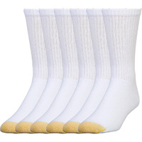 Goldtoe Men's Harrington Crew Socks, Multipairs, White (6-Pairs), Large