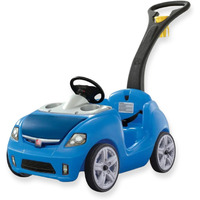 Step2 Whisper Ride Ii Kids Push Cars, Ride On Car, Seat Belt, Horn, Toddlers Ages 1.5 - 4 Years Old, Max Weight 50 Lbs., Quick Storage, Stroller Substitute, Blue