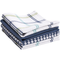 T-Fal Premium Waffle Dish Cloths: Highly Absorbent, Super Soft - 100% Cotton, 12""X13"" Flat Waffle Dish Cloth For Cleaning & Drying, (4-Pack), Cool
