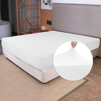 Soft Stretch Queen Size Fitted Sheet Only - Jersey Knit, Cozy T-Shirt Like & 4-Way Stretchy Snug Fit & Stay In Place, No More Slipping Off For Mattress (Deep: 5""-16"") - White, Queen