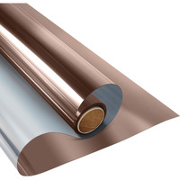 Kespen One Way Window Film Window Tinting Film For Home Sun Blocking Static Cling One Way Anti Uv Reflective Film For Home And Office, Brown-Silver, 23.6 Inch X 13.1 Feet