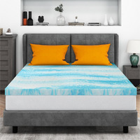 Mattress Topper Queen, 3 Inch Gel Memory Foam Bed Topper For Queen Size Bed, Certipur-Us Certified, Blue