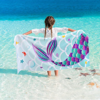 Wernnsai Mermaid Beach Towel - 30    X 60    Mermaid Tail Polyester Camping Towels Girls Beach Towel Kids Beach Towel Soft Beach Towel Pool Travel Swimming Bath Shower Towel