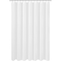 N&Y Home Fabric Shower Curtain Liner Wide And Long 78 X 78 Inches, Hotel Quality, Washable, Water Repellent, White Bathroom Curtains With Grommets, 78X78