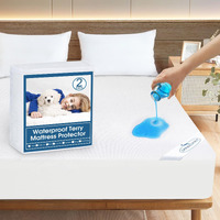 King Mattress Protector 2 Pack King Size Mattress Cover Protector Fitted Sheets Up To 18'' Waterproof For King Size Bed Topper Pad Protector, Machine Wash