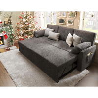 Vanacc Sleeper Sofa, Sofa Bed- 2 In 1 Pull Out Couch Bed With Storage Chaise, Sleeper Couch For Living Room, Grey Linen