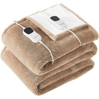 Homemate Electric Heated Blanket King - 100""X90"" Heating Blanket King Size Dual Control 1/2/4/6/8 Hours Auto-Off 10 Heat Level Heat Blanket Over-Heat Protection Flannel Sherpa Etl Certification