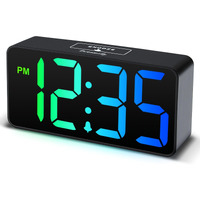 Dreamsky Small Digital Alarm Clocks For Bedrooms - Rgb Electric Alarm Clock For Kids Bedside Nightstand, Desk Clock With Large Numbers, Dimmer, Adjustable Alarm Volume, Usb Port, Snooze, 12/24Hr