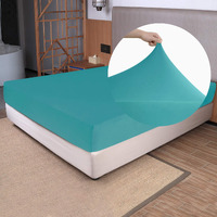Stretch King Fitted Sheet Only - Jersey Knit & Soft Cozy T-Shirt Like, 4-Way Stretchy Snug Fit & No More Slipping King Size Mattress Sheets - Turquoise, King