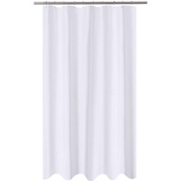 N&Y Home Extra Long Stall Shower Curtain Liner Fabric 54 X 84 Inch, Hotel Quality, Washable, Water Repellent, White Bathroom Curtains With Grommets, 54X84