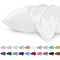 Bedsure Satin Pillowcase For Hair And Skin Queen - Ivory Silky Pillowcase 2 Pack 20X30 Inches - With Envelope Closure, Similar To Silk Pillow Cases, Gifts For Women Men