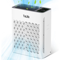 Tolife Air Purifiers For Home Large Room Up To 1295 Ft With Pm 2.5 Display Air Quality Sensor, Auto Mode, Timer, Hepa Air Purifier For Bedroom Filters Smoke, Pollen, Pet Dander, Allergies, White