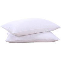 Puredown Goose Feathers And Down White Pillows With 100% Soft Cotton Cover, Bed Sleeping Hotel Collection Pillows Set Of 2 King Size