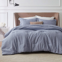 Bedsure Queen Comforter Set - Blue Comforter Queen Size, Soft Bedding For All Seasons, Cationic Dyed Bedding Set, 3 Pieces, 1 Comforter (90""X90"") And 2 Pillow Shams (20""X26""+2"")