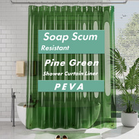 Amazerbath Extra Long Shower Curtain Liner, Clear Green Shower Curtain Liner 84 Inches Long, 72X84 Plastic Shower Curtain Liner, Cute Tall Shower Liner, Peva Bathroom Shower Curtain Liners & 3 Magnets