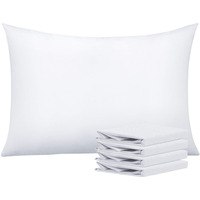 Ntbay Queen Pillowcase Set - 4 Pack Brushed Microfiber 20X30 Pillowcases - Soft, Wrinkle-Free, Fade-Resistant, Stain-Resistant, White Pillowcases With Envelope Closure - 20X30 Inches, White