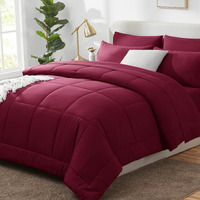 Cozylux King Size Comforter Set - 7 Pieces Bed In A Bag Set Burgundy, Bedding Sets King With All Season Quilted Comforter, Flat Sheet, Fitted Sheet, Pillowcases, Red, King