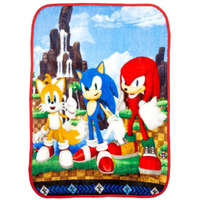 Franco Sonic The Hedgehog Anime Kids Bedding Super Soft Silk Touch Throw, 40 In X 50 In, (Official Licensed Product)