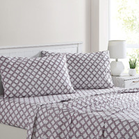 Modern Threads Printed 4-Piece Extra Soft Bedding Sheets & Pillowcase Set, Deep Pocket Up To 16 Inch Mattress Cara Queen