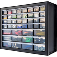 Iris Usa Screw Organizer, Hardware Storage Organizer, 44 Drawer Parts Cabinet, Plastic Drawer Storage For Hardware Crafts, Small Parts, Nuts And Bolts, Tool Storage, Scrapbook Art Hobby - Black