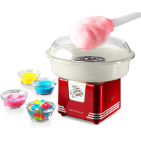 Nostalgia Cotton Candy Machine - Retro Cotton Candy Machine For Kids With 2 Reusable Cones, 1 Sugar Scoop, And 1 Extractor Head - Red