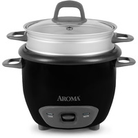 Aroma Housewares 6-Cup (Cooked) Pot-Style Rice Cooker And Food Steamer, Black Arc-743-1Ngb