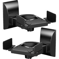 Wali Speaker Wall Mounts, Dual Side Clamping Bookshelf Mounting Bracket For Large Surrounding Sound Speakers, Hold Up To 55 Lbs. (Swm201), 1 Pair, Black