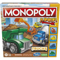 Hasbro Gaming Monopoly Junior Trucks Edition Board Game For Kids Ages 5+, 2-4 Player Kids Games