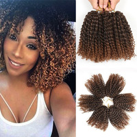 8 Inch Short Passion Twist Hair 6 Bundles Kinky Curly Crochet Hair For Black Women Curly Braiding Hair Crochet Braids Hair(6Bundles8 Inch, 1B/30)