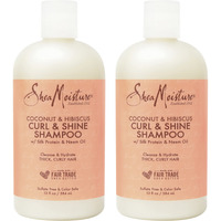 Sheamoisture Curl And Shine Coconut Shampoo For Curly Hair Coconut And Hibiscus Paraben Free Shampoo 13 Oz 2 Count