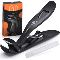 Toenail Clippers For Thick Nails - Angled Head, Wide Jaw, Inxen Ergonomic Long Handle Toe Nail Clippers For Seniors, Nail Cutter For Men & Women, Premium Steel With Nail Catcher