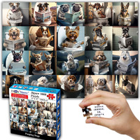 Think2Master Pooping Dogs & Puppies 500 Pieces Jigsaw Puzzle. Pooping Puppies, Funny Bathroom Decoration, Gag Gift. Fun Toy Teens, Adults, Seniors & Families. Great For Kids 13+ Size: 26.8    X 18.9