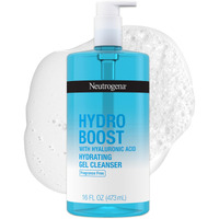 Neutrogena Hydro Boost Fragrance Free Hydrating Gel Facial Cleanser With Hyaluronic Acid, Daily Foaming Face Wash & Makeup Remover, Gentle Face Wash, Non-Comedogenic, 16 Fl. Oz
