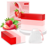 Yoni Soap Bars Feminine Wash 2 Pcs, 100% Natural Organic Strawberry Yoni Bar Soap For Women Ph Balance Yoni Wash Eliminates Odor Ph Balance Yoni Care Soap With Foaming Net, Feminine Wash 5.29Oz