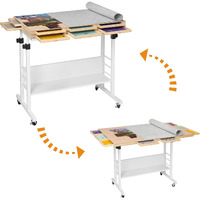 Tektalk 2000 Piece Foldable Puzzle Board With Height Adjustment, Jigsaw Puzzle Table With 2 Felt Cover & 8 Sorting Trays/Drawers, Puzzle Easel With Legs, Enclosed With 4 Roller Wheels (White)