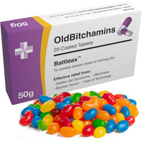 Joke Prank Pill Box With Jelly Beans Candy - Unique Funny Female Gag Gift Ideas For Women, 30Th, 40Th, 50Th, 60Th Birthday Gifts For Her, Sister, Mom, Wife, Girlfriend, Grandma, Coworker