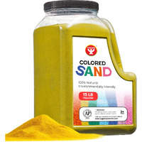 Colored Sand For Sand Art - Sand For Crafts - Vibrant Color Play Sand - Safe For Ages 3+ Fine Colorful Sand For Plants - Classroom Arts & Crafts For Kids 4 5 6 7 8 9 10 11 12 - 15 Lb. Bottle, Yellow
