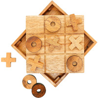 Bsiri Wooden Tic Tac Toe Game - Brain Teaser Puzzles For Adults And Unique Gifts For Kids, Coffee Table Decor Living Room Decor Modern Wood Decor, Classic Board Games For Family (5.5 Inch)